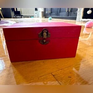 Red Painted Wooden Box